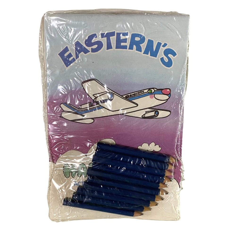 Eastern Airlines Happy Skies Kids Activity Coloring Book with Pencils Pack of 10